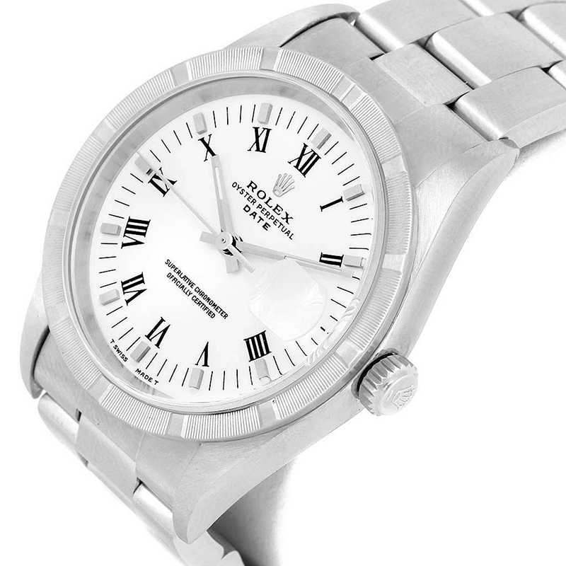 

Rolex White Stainless Steel Date