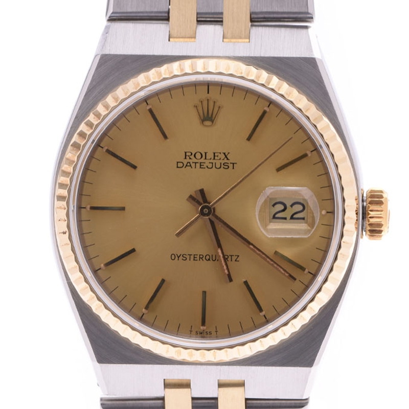 

Rolex Champagne Stainless Steel Oysterquartz Datejust17013 Men's Wristwatch, Gold