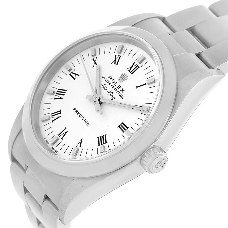 Rolex White Stainless Steel Air King