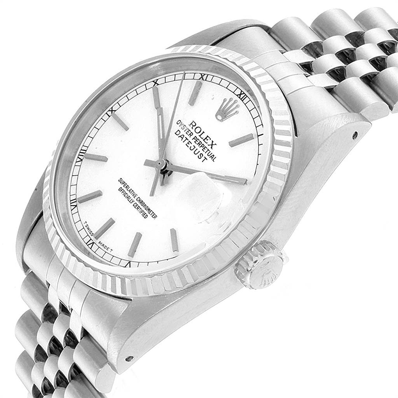 

Rolex White and Stainless Steel Datejust