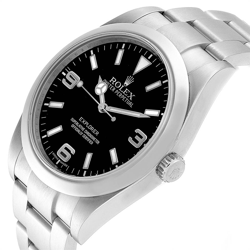 

Rolex Black Stainless Steel Explorer I
