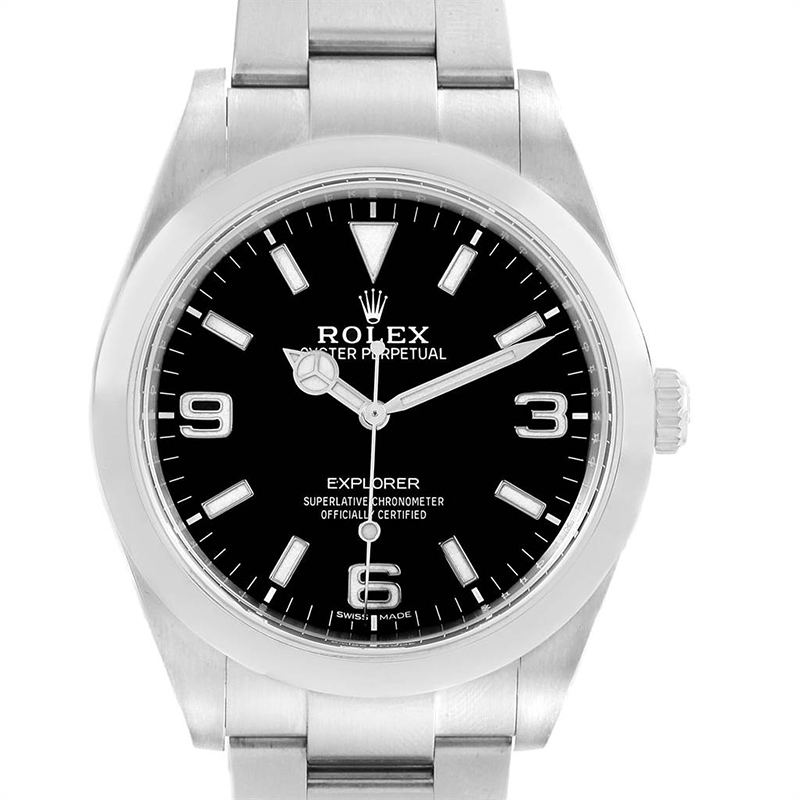 

Rolex Black Stainless Steel Explorer I