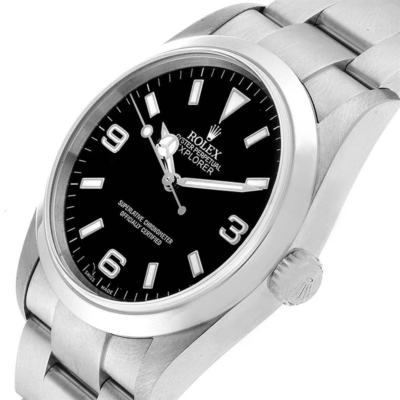 

Rolex Black Stainless Steel Explorer I