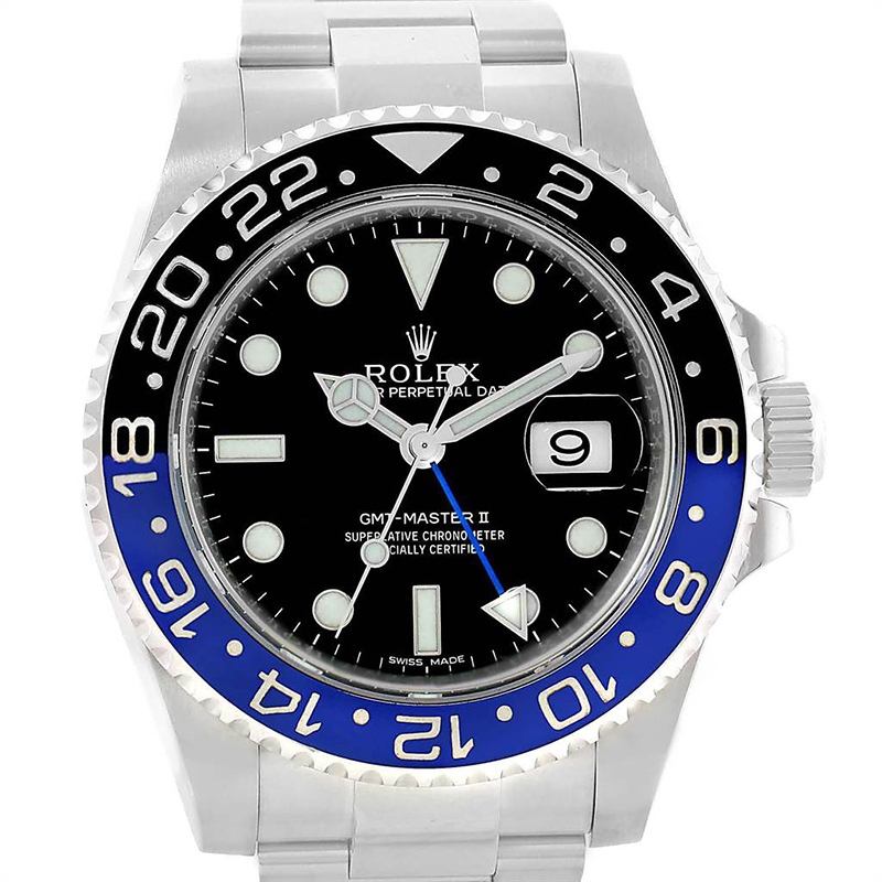 

Rolex Black Stainless Steel GMT Master II Batman