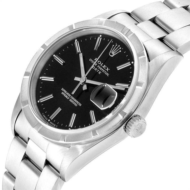 

Rolex Black Stainless Steel Date Automatic