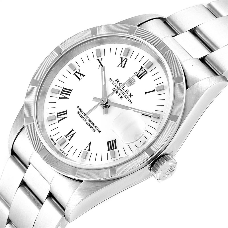 

Rolex White Stainless Steel Date