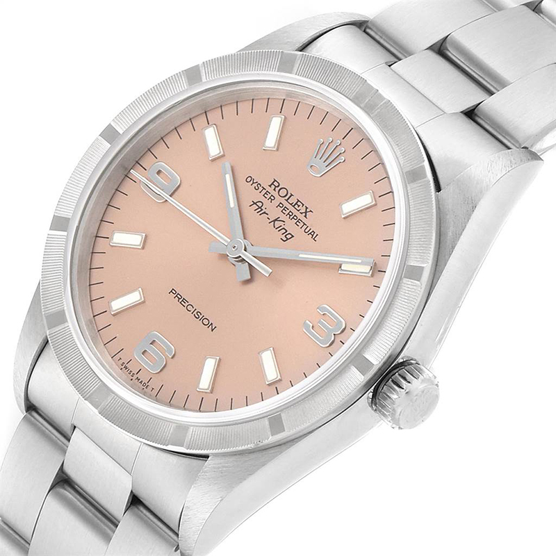 

Rolex Salmon and Stainless Steel Air King, Pink