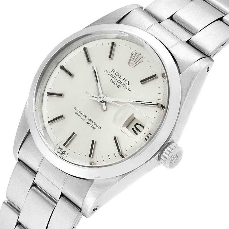 

Rolex Silver and Stainless Steel Date Automatic