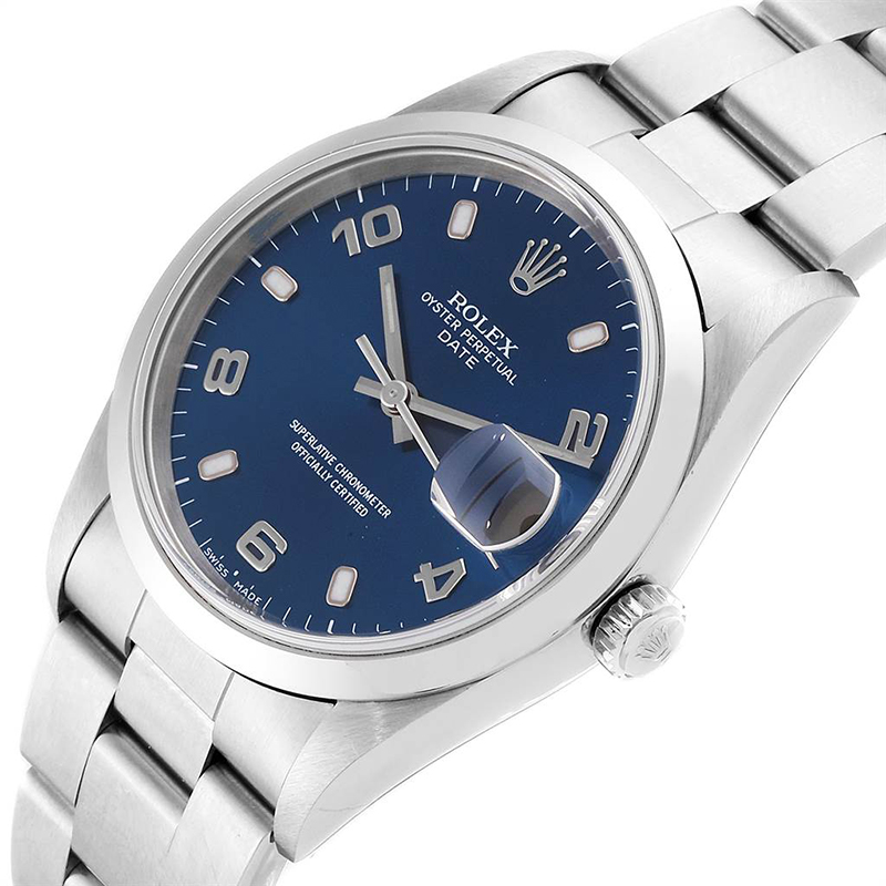 

Rolex Blue and Stainless Steel Date