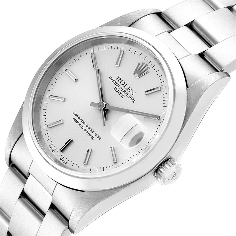 

Rolex Silver and Stainless Steel Date