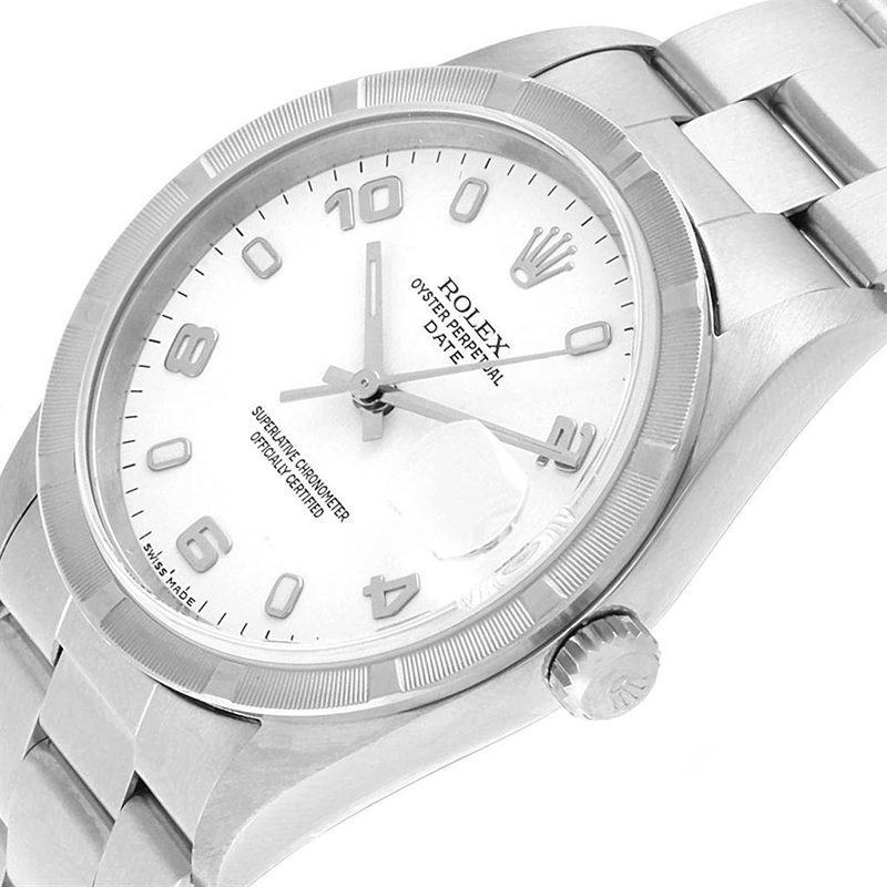 

Rolex White and Stainless Steel Date