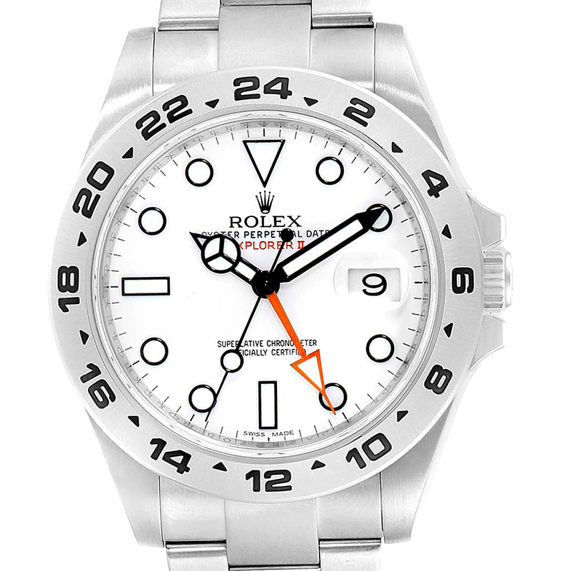 

Rolex White and Stainless Steel Explorer II