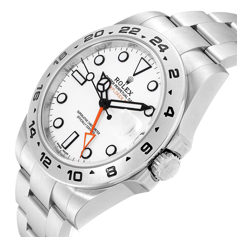 

Rolex White and Stainless Steel Explorer II