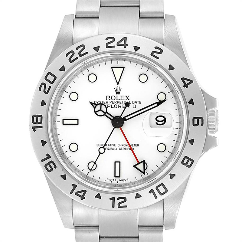 

Rolex White and Stainless Steel Explorer II