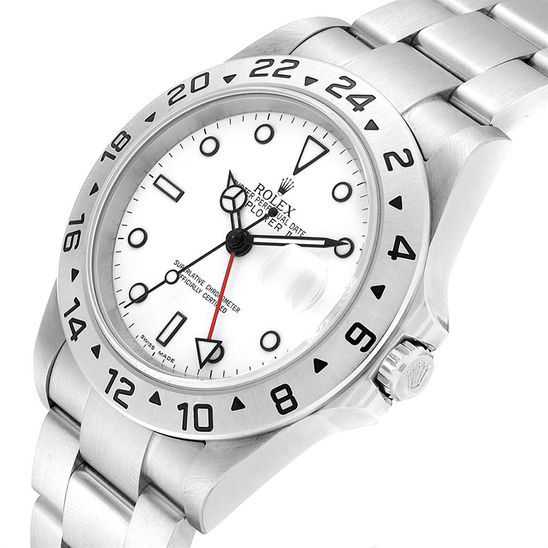 

Rolex White and Stainless Steel Explorer II