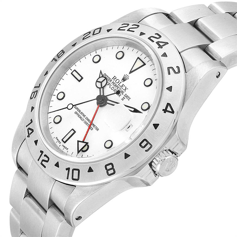 

Rolex White and Stainless Steel Explorer II