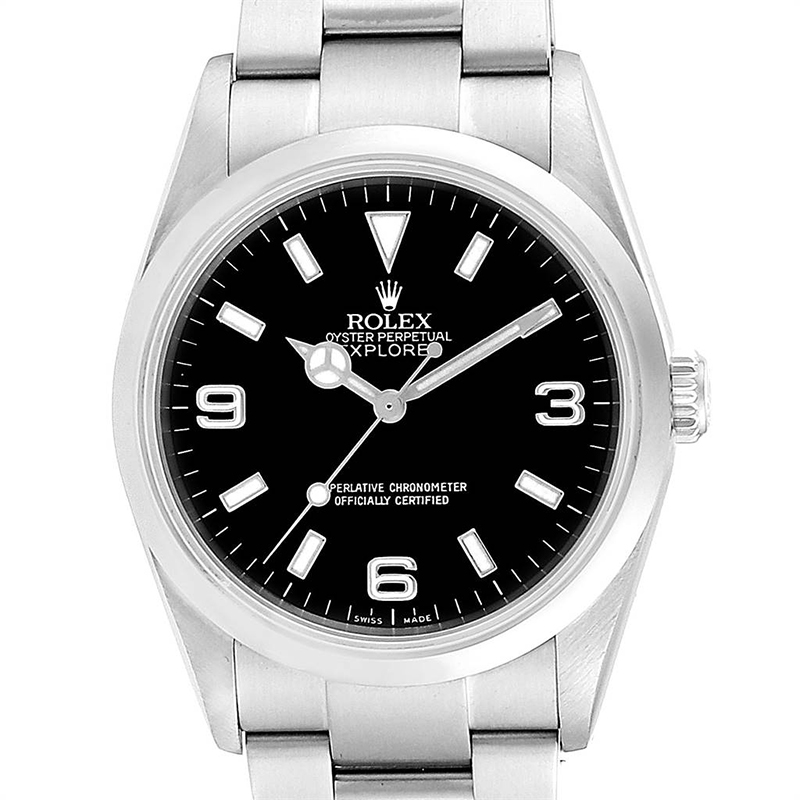 

Rolex Black Stainless Steel Explorer I