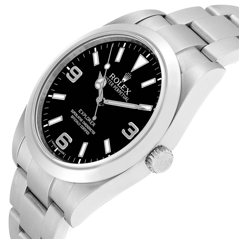 

Rolex Black Stainless Steel Explorer I