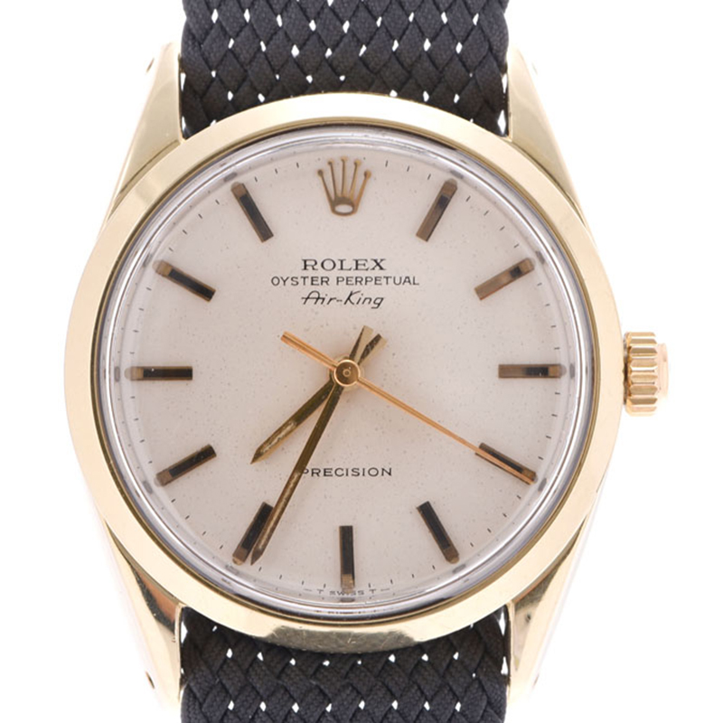 

Rolex Silver Gold Plated Nylon and Stainless Steel Air King