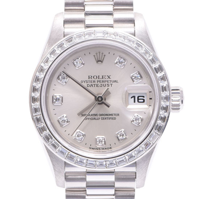 

Rolex Silver Platinum Diamond Datejust