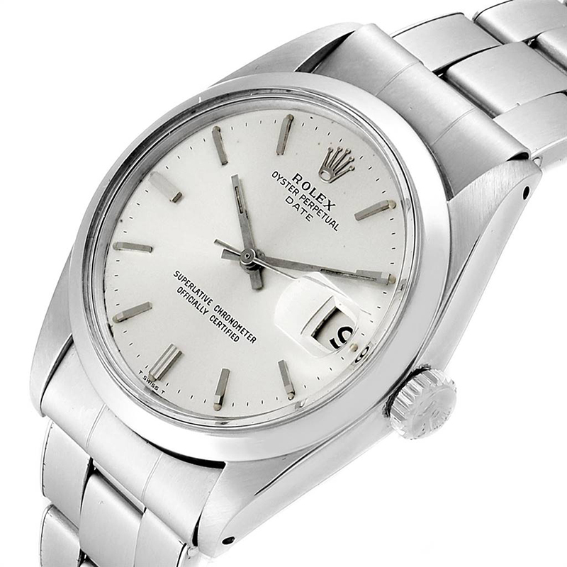 

Rolex Silver and Stainless Steel Date Automatic