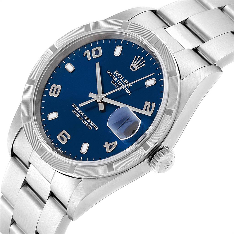 

Rolex Blue and Stainless Steel Date15210 Men's Wristwatch