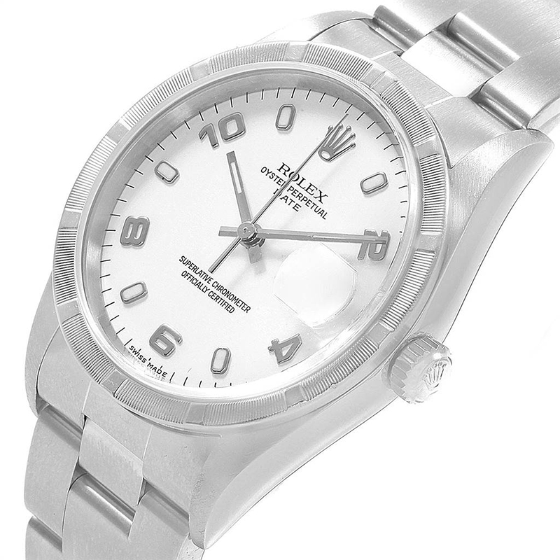 

Rolex White and Stainless Steel Date