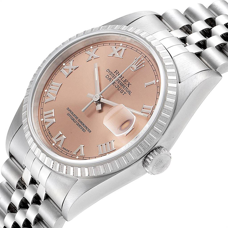 

Rolex Salmon Stainless Steel Datejust, Brown