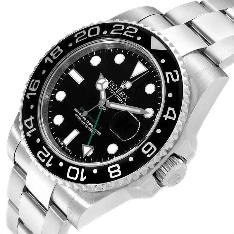 

Rolex Black Stainless Steel GMT Master II