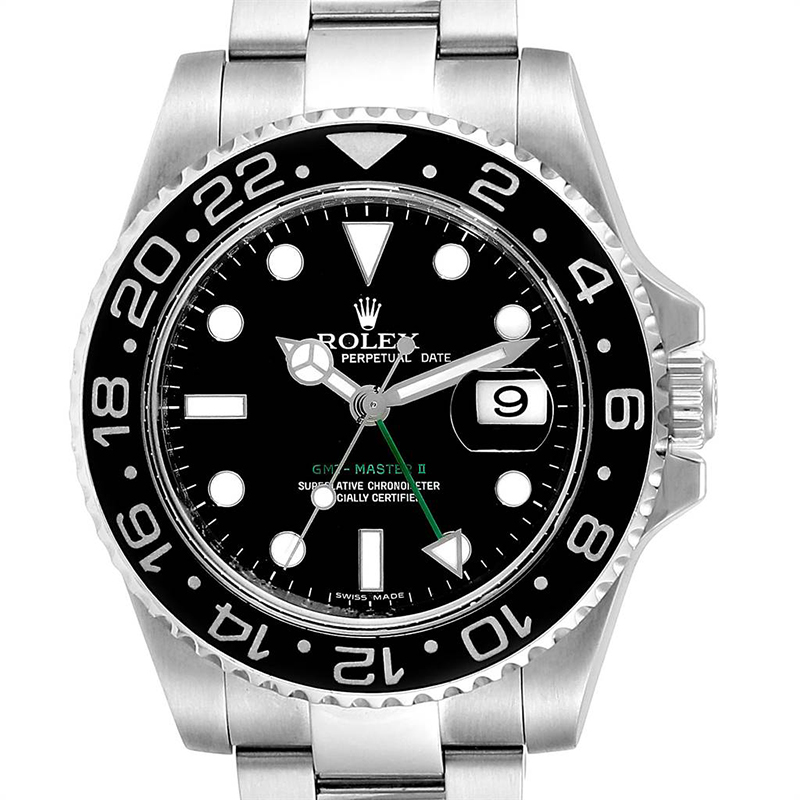 

Rolex Black Stainless Steel GMT Master II