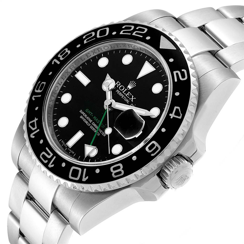 

Rolex Black Stainless Steel GMT Master II