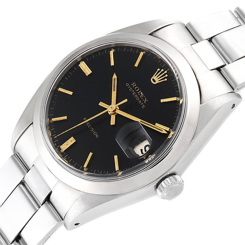 

Rolex Black Stainless Steel Oysterdate