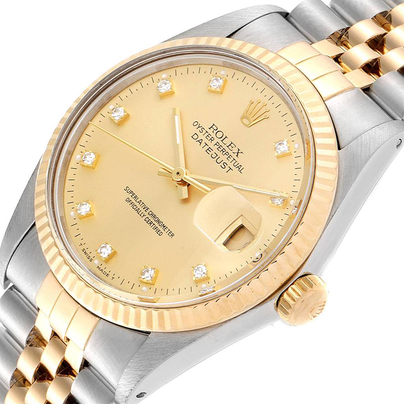 

Rolex Champagne Diamonds And, Gold