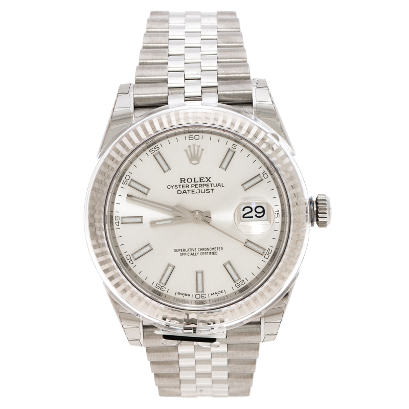 Pre Owned Rolex Silver Stainless Steel Datejust 126334 Men's Wristwatch 41 MM