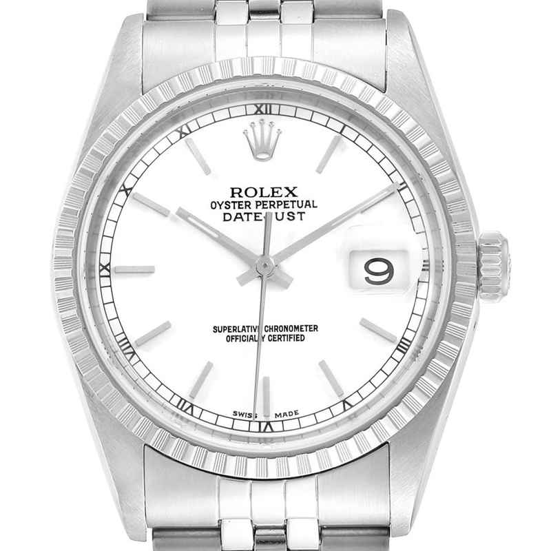 

Rolex White Stainless Steel Datejust