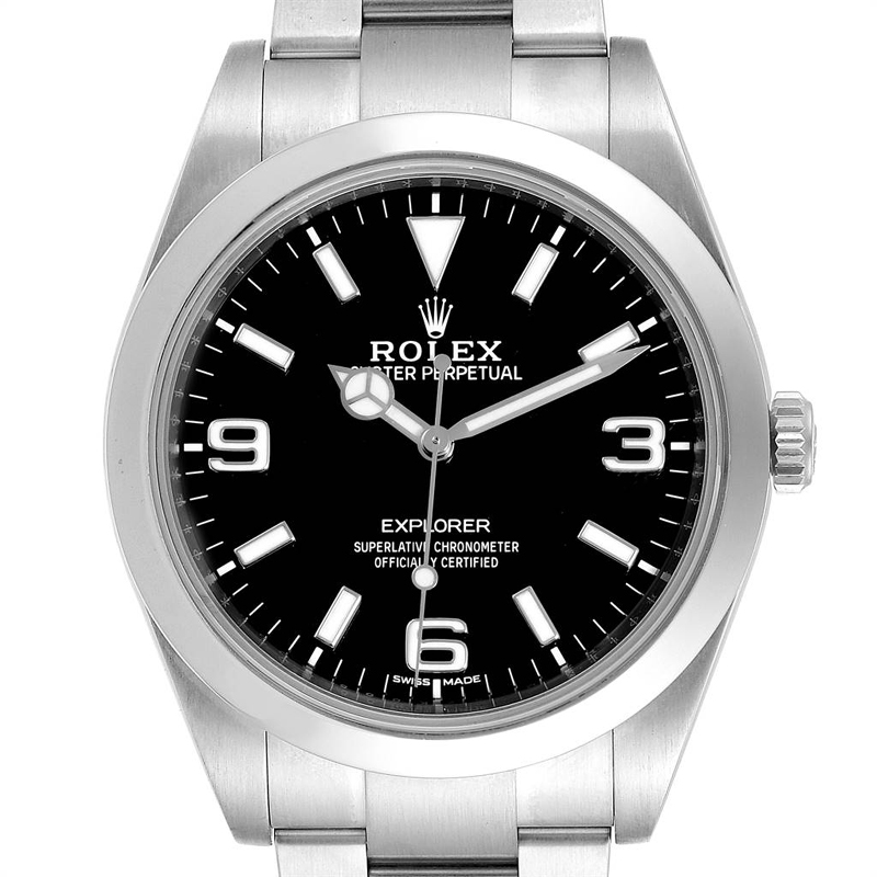 

Rolex Black Stainless Steel Explorer I