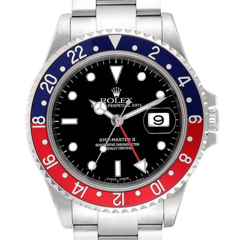 

Rolex Black Stainless Steel GMT Master II