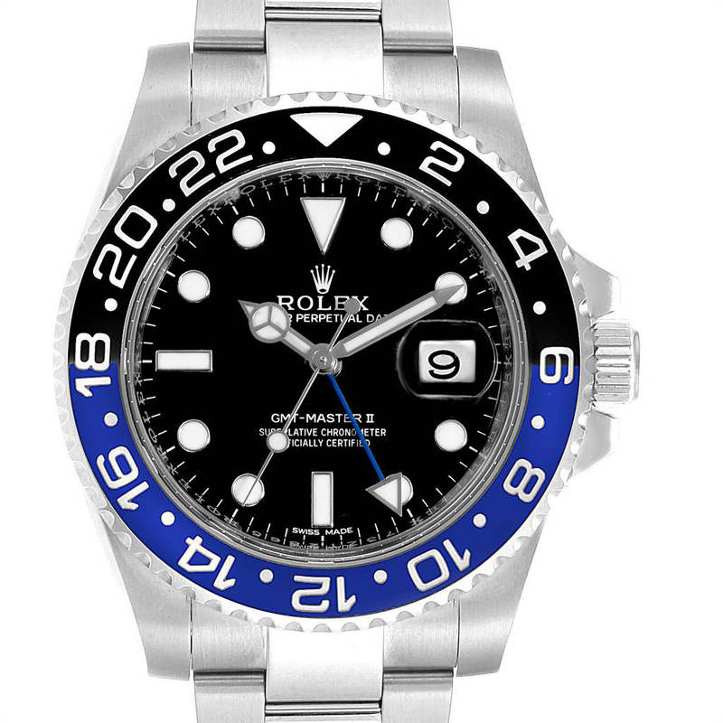 

Rolex Black Stainless Steel GMT Master II