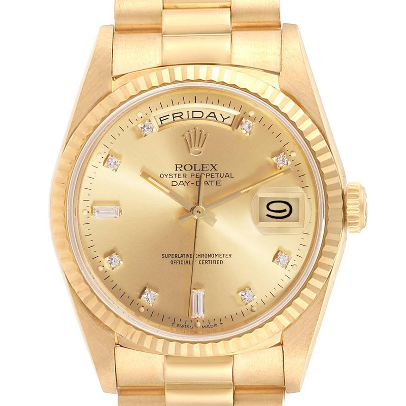 

Rolex Champagne Diamonds And, Gold