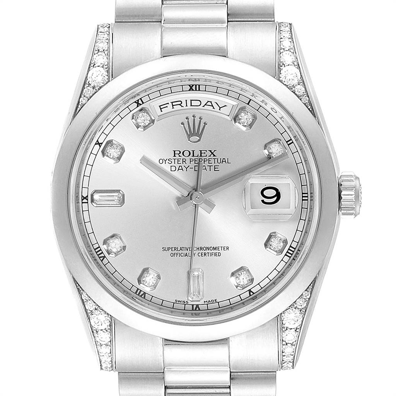 

Rolex Silver Diamonds Platinum President Day-Date