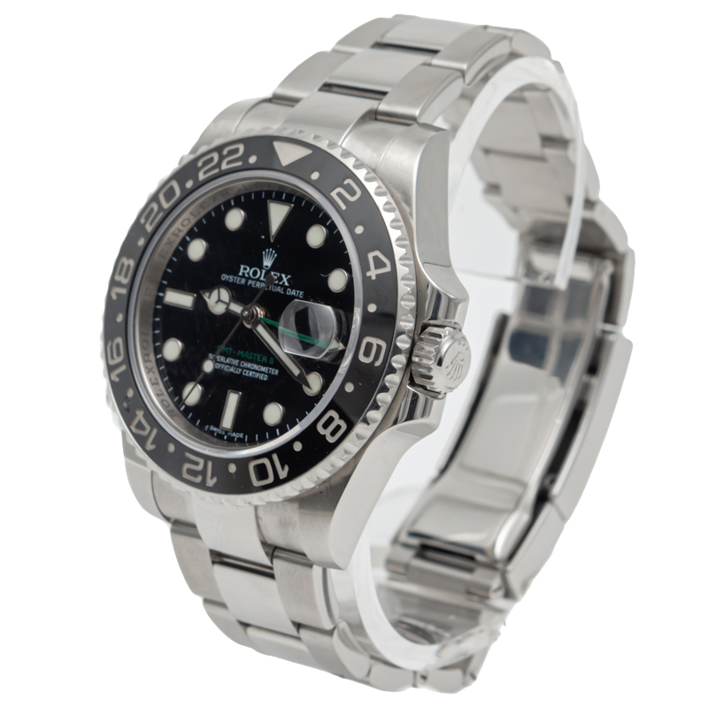 

Rolex GMT Master Ii Black Dial & Bezel Stainless Steel Men's Watch