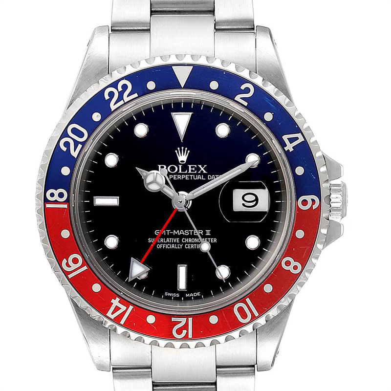 

Rolex Black Stainless Steel GMT Master II