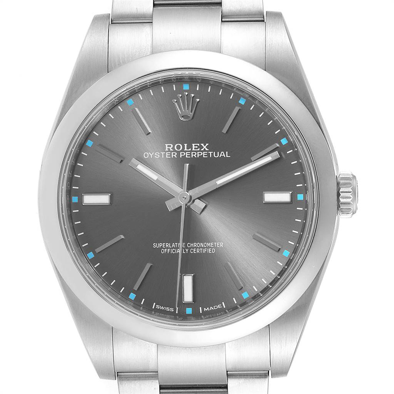 

Rolex Dark Silver Stainless Steel Oyster Perpetual