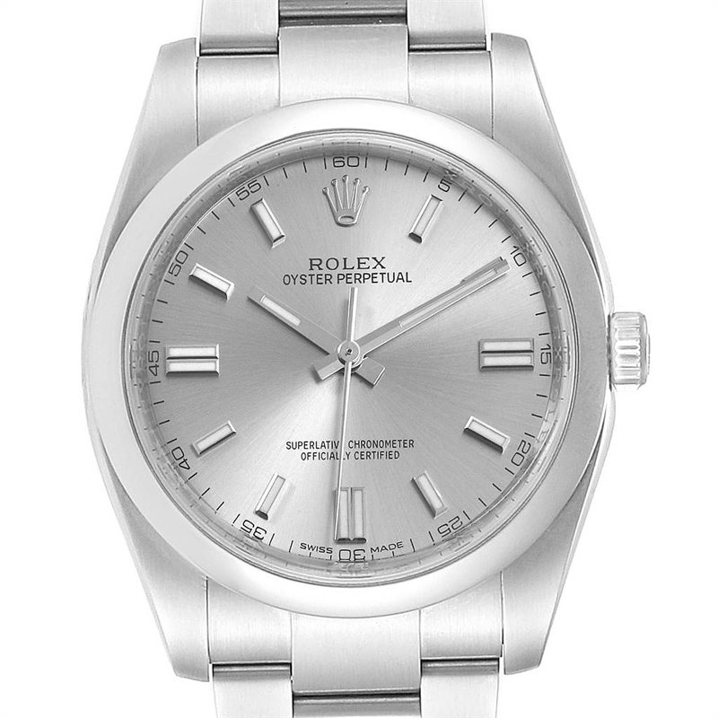 

Rolex Rhodium Stainless Steel Oyster Perpetual, Silver