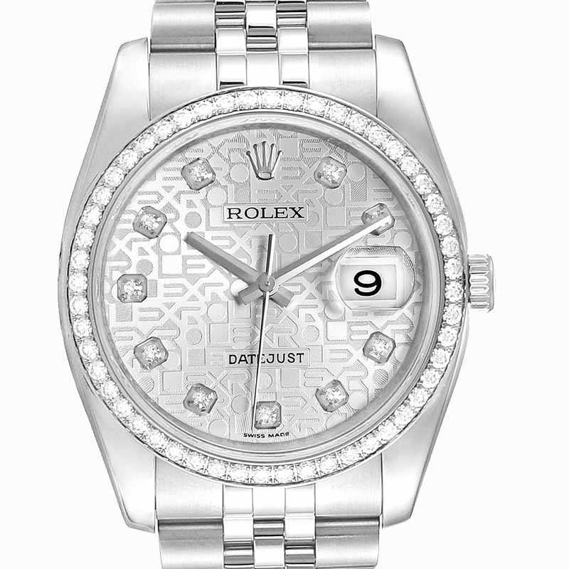 

Rolex Silver Diamond and Stainless Steel Datejust