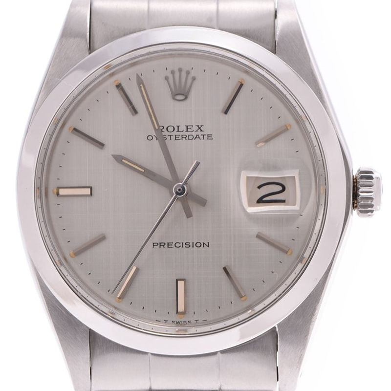 

Rolex Silver Stainless Steel Oyster Date Precision