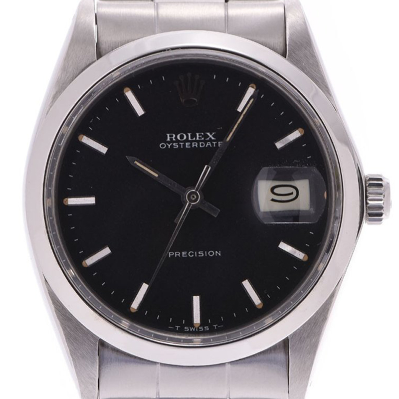 

Rolex Black Stainless Steel Oyster Date Precision