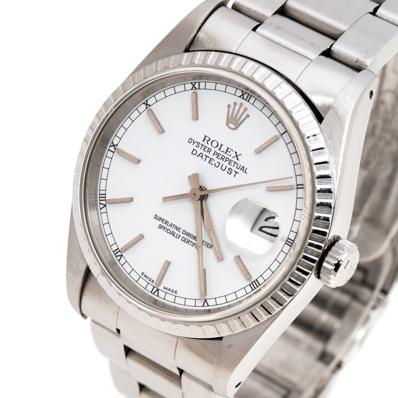

Rolex White Stainless Steel Datejust