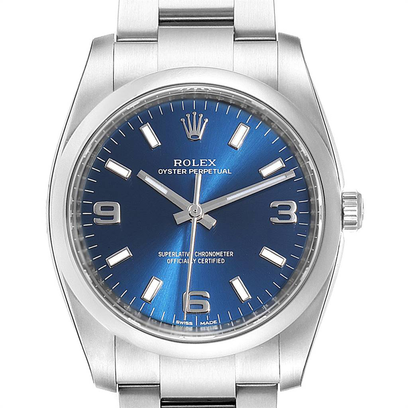

Rolex Oyster Perpetual Blue Dial Steel Mens Watch
