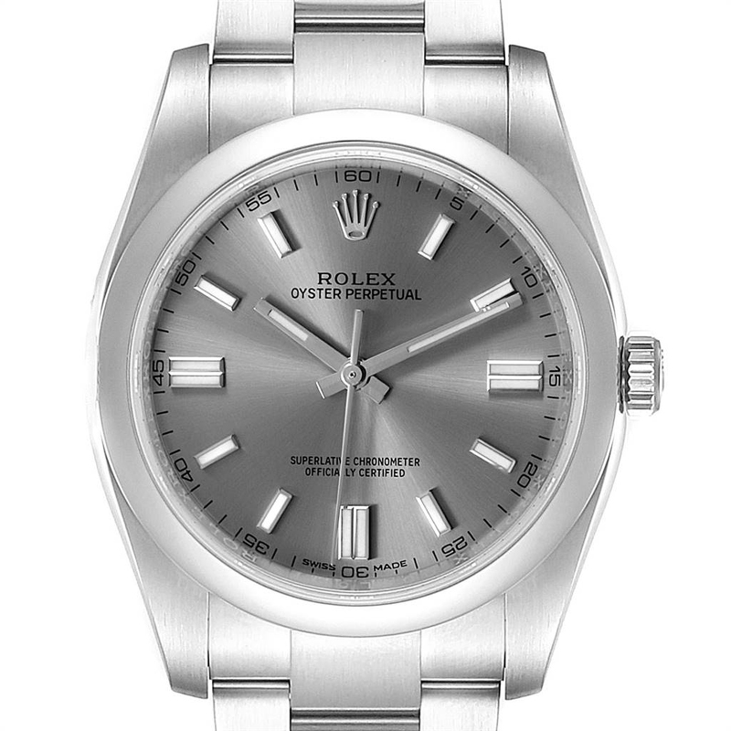 

Rolex Rhodium Stainless Steel Oyster Perpetual, Grey